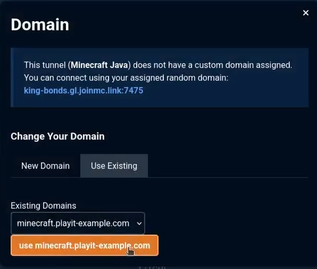 playit assign domain